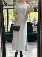 Women's Shiny Knit Top And Skirt Two-piece Set