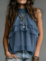 Women's Cozy Minimalist Solid-color Stand Collar 100% Cotton Vest