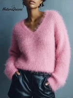 Women's Cozy Plush V-Neck Sweater