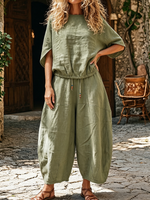 Relaxed Boho Linen-Cotton Two-Piece Set