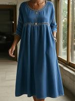 Casual Webbing Denim Dress