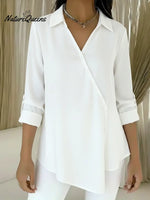 Women's Casual Asymmetrical Hem Cotton Shirt