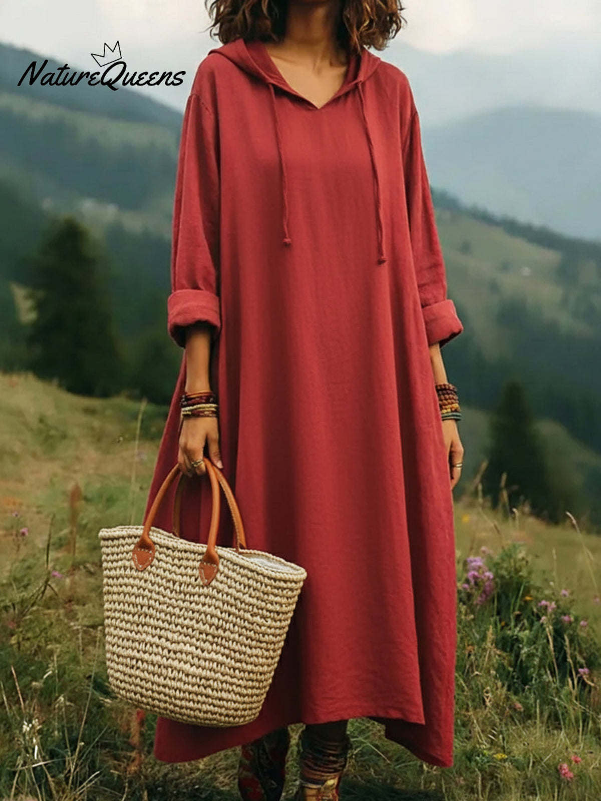 Casual Hooded Irregular Hem Dress