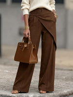 Women's High-waisted Irregular-hem Pants