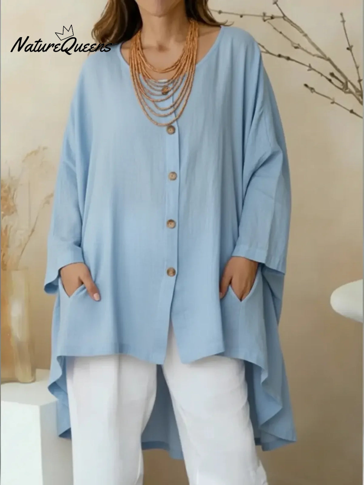 Women's Loose And Comfortable Linen And Cotton Shirt