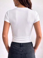 Women's Crew Neck Short-sleeve Casual Loose-fit Cotton Top