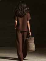 Elegant Off-the-shoulder Top And Wide-leg Pants Two-piece Set