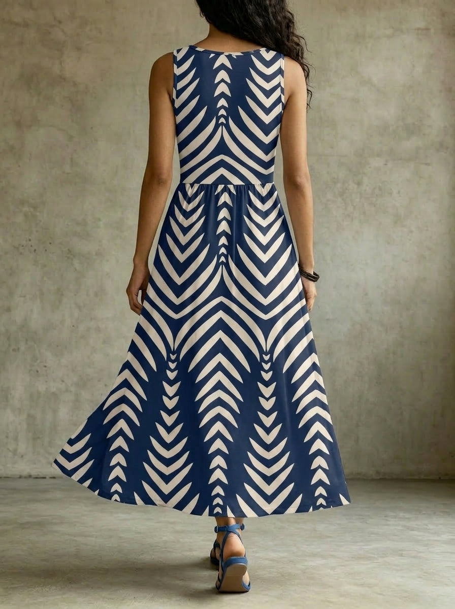 Women's Flowy Casual Vacation Sundresses With Pockets Dress