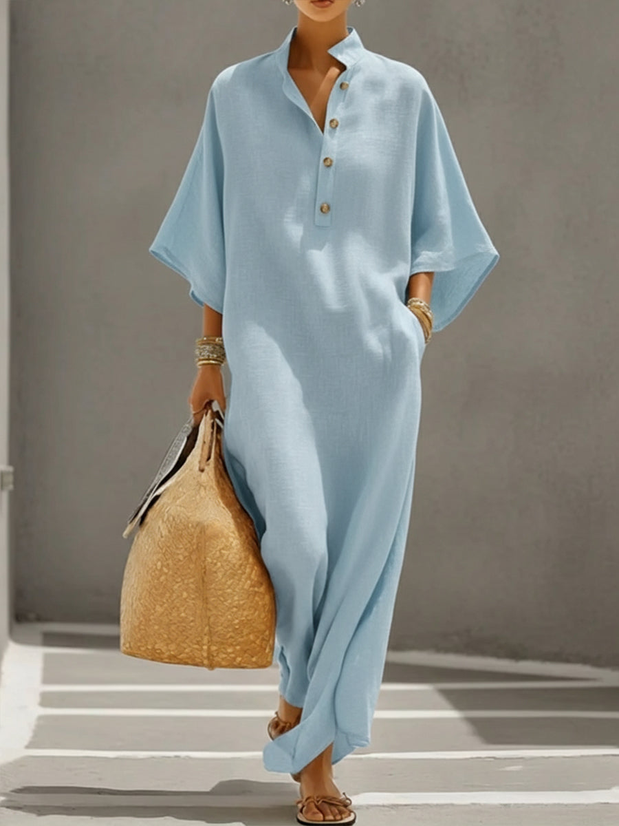 Loose And Cozy Linen And Cotton Dress