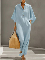 Loose And Cozy Linen And Cotton Dress