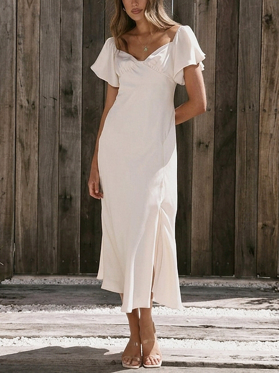 Women's Elegant Art Casual Stylish Short Sleeve Midi Dress