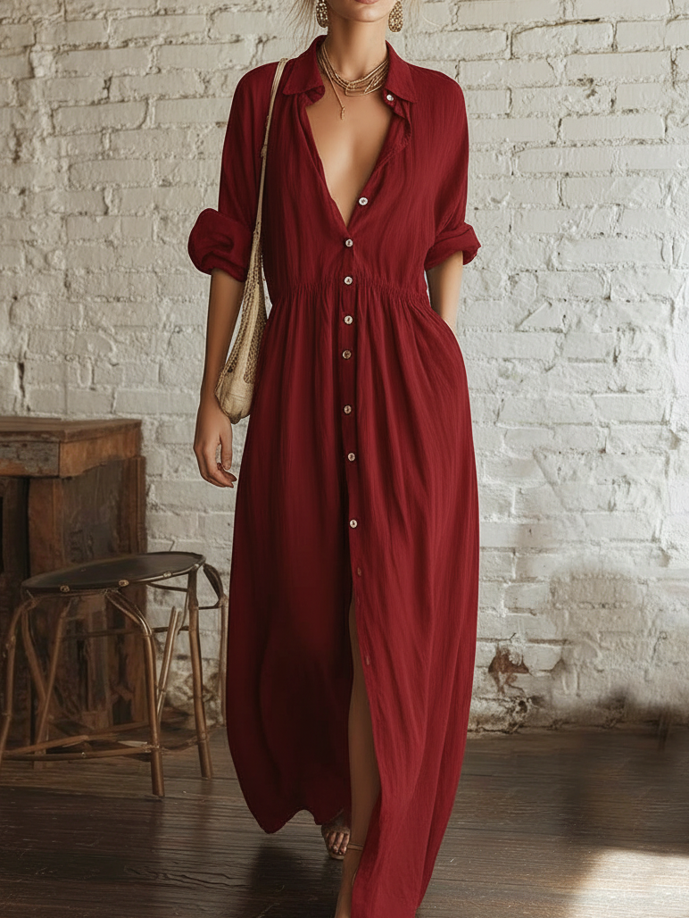 Casual Minimalist Elasticated Waist Dress