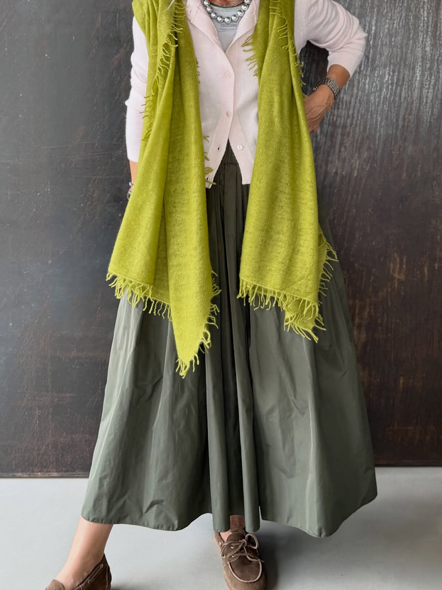 Cozy Loose-Fit Cotton-Linen Skirt