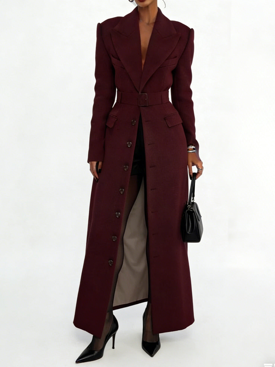 Women's Single-breasted Long Coat