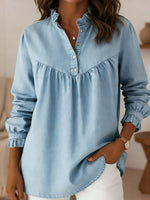 Women's Casual Denim Lace Shirt
