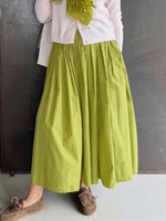 Cozy Loose-Fit Cotton-Linen Skirt