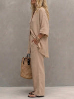 Women’s Casual Simple Vintage Cotton-linen Set