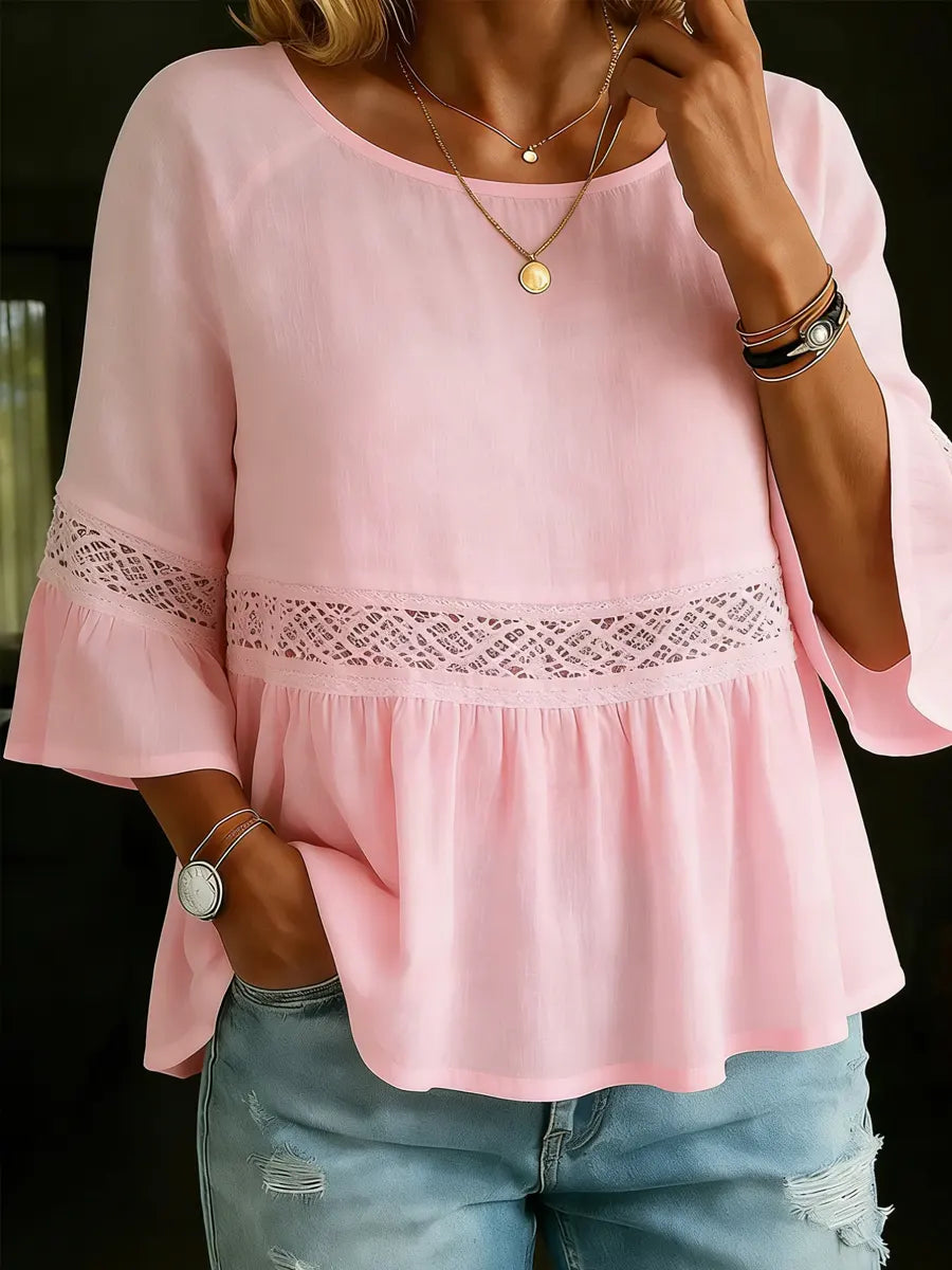 Women's Simple Cotton And Linen Top