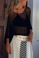 Women's Sexy Sheer Long-Sleeve Blouse