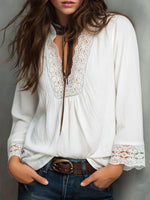 Women's V-neck Lace Blouse