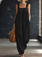 Casual Linen And Cotton Sleeveless Jumpsuit