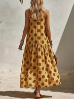 Women's Retro Polka Dot Art Casual Comfortable Cotton Linen Dress