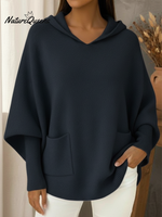 Retro And Elegant Loose-fitting Hooded Sweater