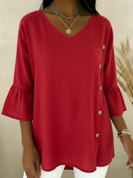 Cozy Button-down Linen Shirt Top