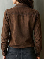 Women's Retro Lapel Long-sleeve Loose Casual Cardigan