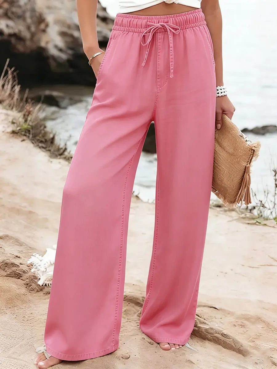 Women's Casual Tencel And Cotton Wide-leg Pants
