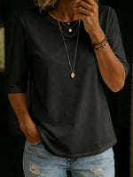 Cozy Minimalist Half-sleeve 100% Cotton T-shirt