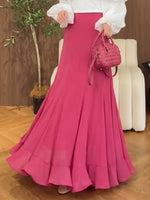 Elegant Petal Hem Stretchy Maxi Skirt