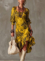 Stylish Leopard Print Chiffon Dress