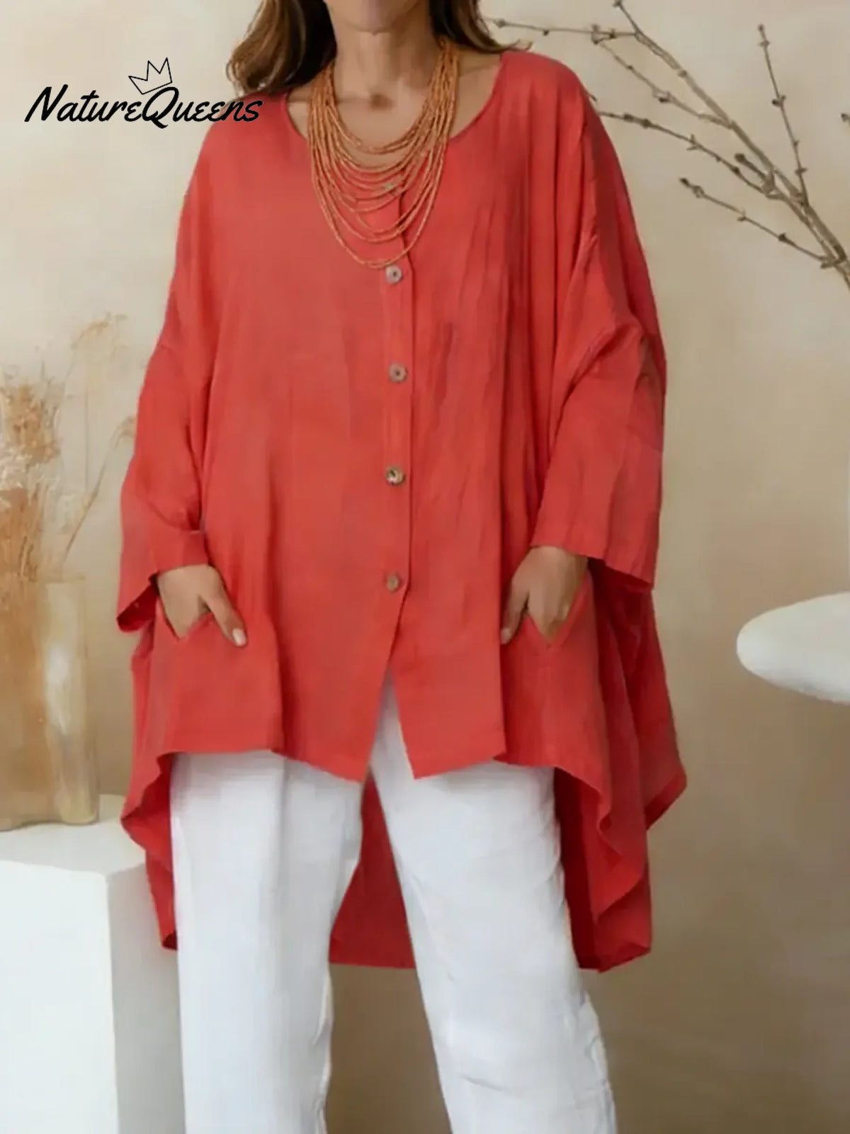 Women's Loose And Comfortable Linen And Cotton Shirt