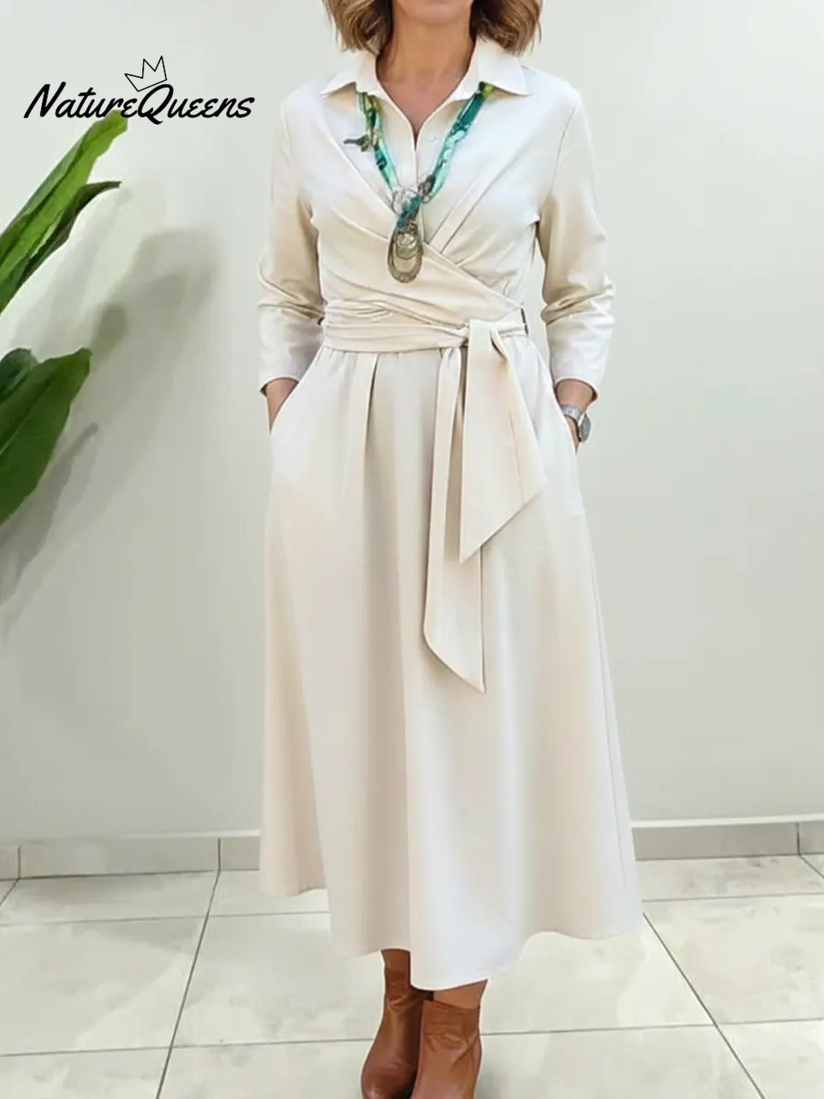 Women's Belted Cotton Dress