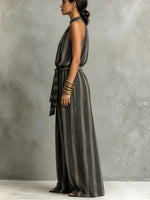 Women's Casual Striped Jumpsuit