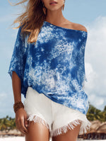 Bohemian Artistic Tie-dye Linen And Cotton Top