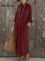 Cozy Cowl Collar Loose Pocket Knit Dress
