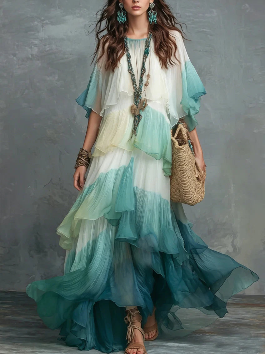 Women's Gradient Layered Long Dress