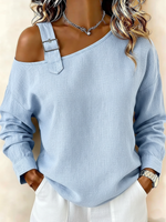 Casual Straps Linen-cotton Shirt Top