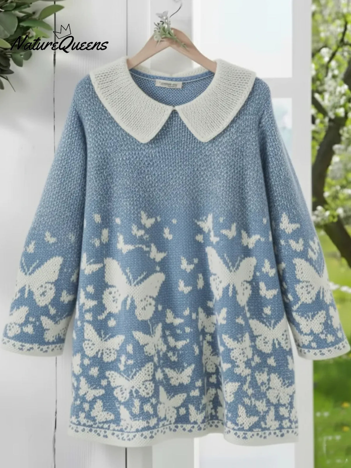 Butterfly Valley Art Print Peter Pan Collar Sweater