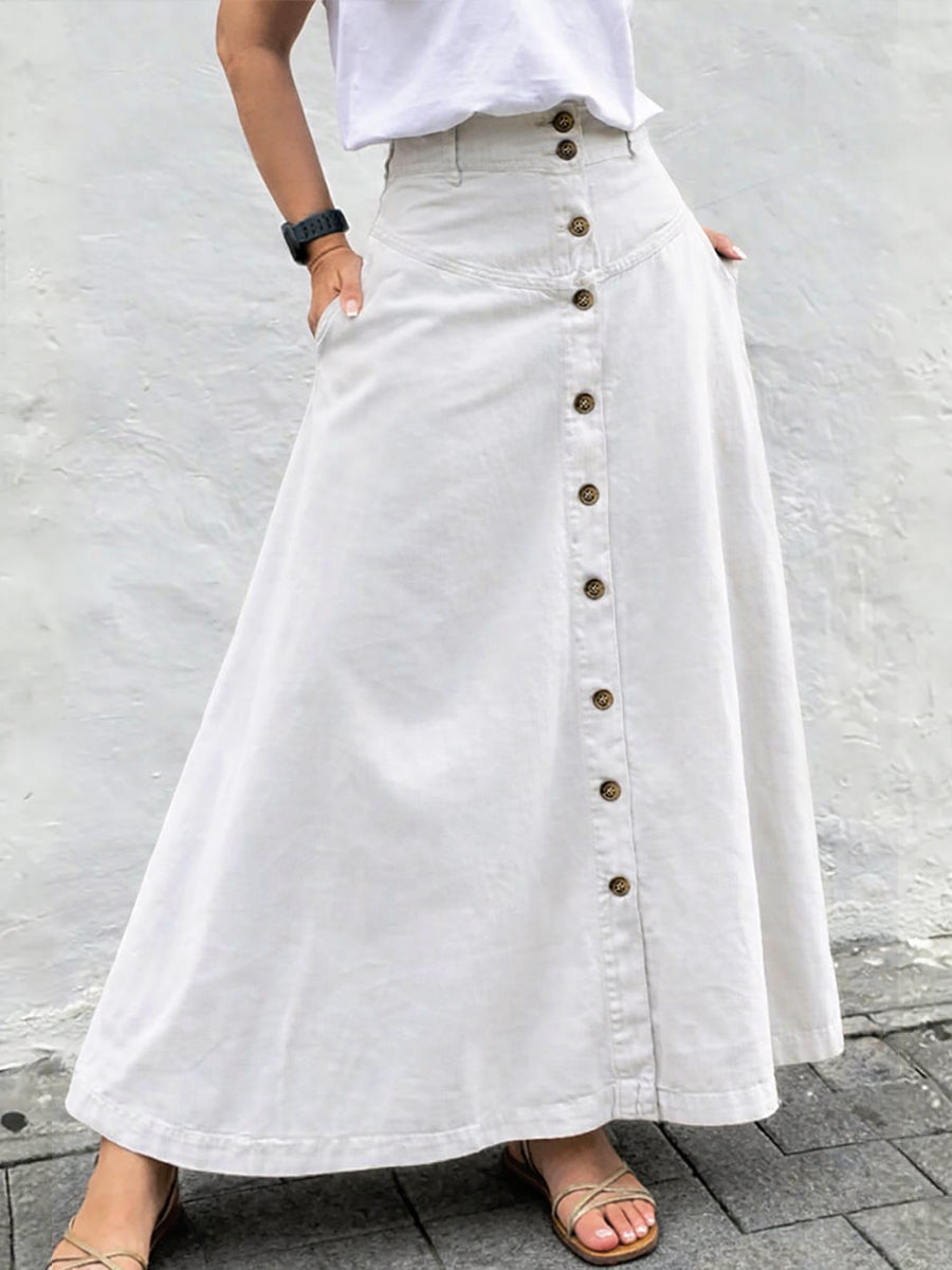 Women's Casual And Fashionable A-line Cotton Skirt