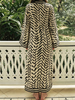 Women's Retro Abstract Pattern Art Print Casual Stylish Cotton Dress