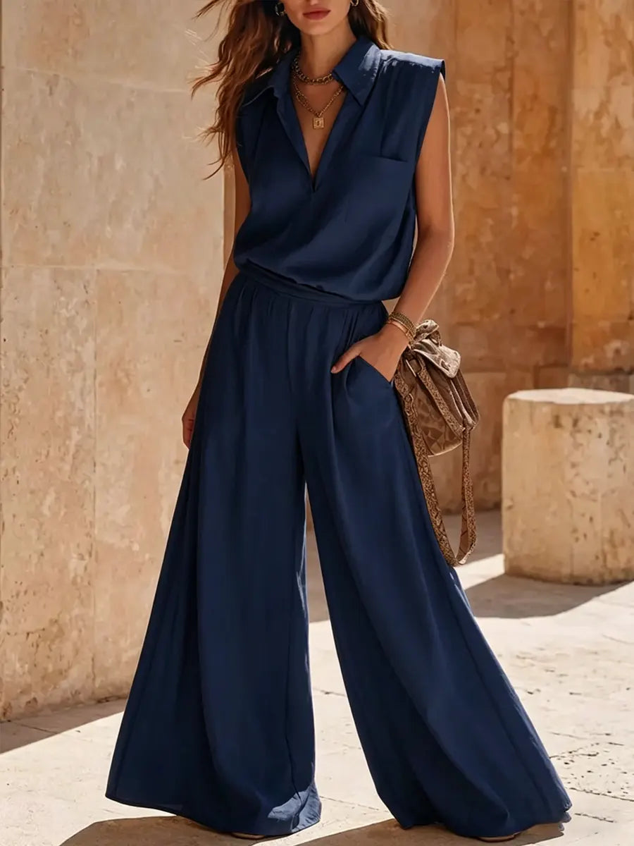 Women's Casual Vacation Minimalist Style Cotton And Linen Set