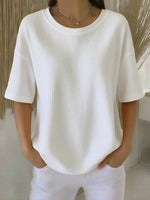 Casual Waffle Henry Collar Sweatshirt