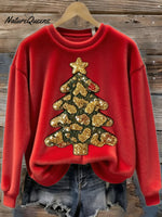 Women's Christmas Tree Art Print Flannel Sweatshirt