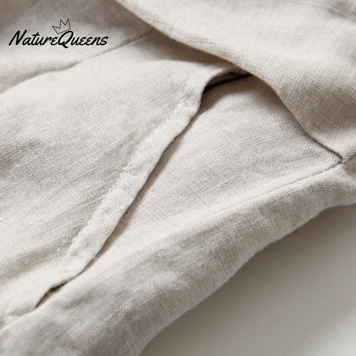 Cotton Linen Loose Semi - Elastic Cropped Pants