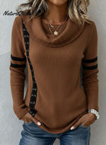 Women's Casual Color-Block Pullover Sweater