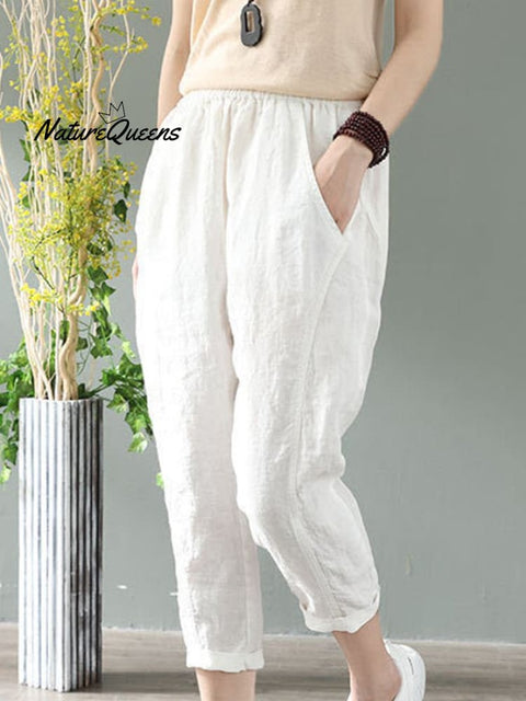 Women's Cotton Linen Fashion Loose Casual Pants