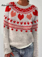 Women's Casual Round Neck Long-Sleeved Printed Sweater